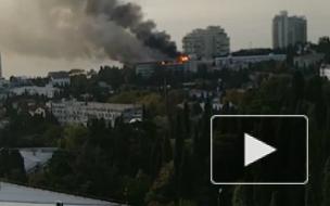 Пожар в санатории Минобороны в Крыму попал на видео