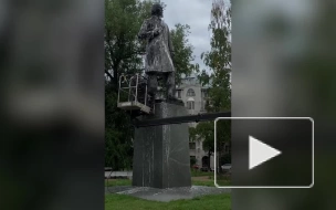 В Петербурге помыли памятники Некрасову и Маяковскому