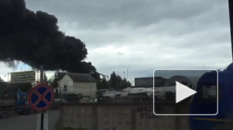 Видео: пожар охватил лакокрасочный завод в Металлострое