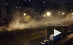 На улице Турку прорвало трубу с горячей водой