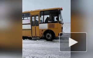 На Урале два школьных автобуса и 18 машин попали в снежный затор на трассе 
