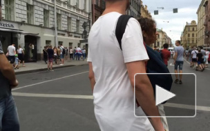 В центре Петербурга собралась девятибалльная пробка из-за пешеходов