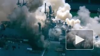 Названа основная версия пожара на горевшем четыре дня военном корабле США