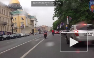 Появилось видео эпичной погони ГИБДД за мотоциклистом на Дне города