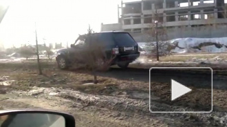 В Красноярске водитель расплатился за наглую езду по газонам