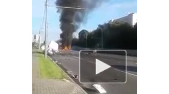 Появилось видео с места жуткой аварии на Волоколамском шоссе в Москве