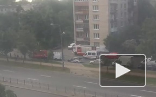 Видео: на Народной, 58 в Петербурге взорвался двухлитровый газовый баллон