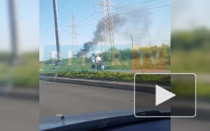 Видео: в районе ЖК "Новая Охта" заметили пожар