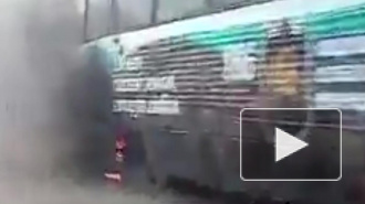 В Красноярске загорелся трамвай с пассажирами