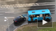 Видео: на Комендантском легковушка влетела в автобус ...