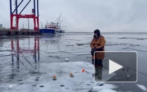 В Петербурге мужчины ловят рыбу, стоя на тонких льдинах