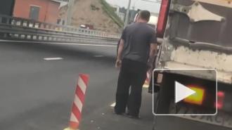 В Петербурге на КАД водители грузовиков устроили драку