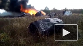 В сети появилось видео с места падения МиГ-29 в Подмосковье