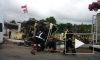 ДТП в Колтушах: бетономешалка снесла светофор и опрокинулась
