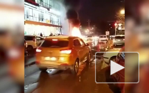 Появилось видео как автомобиль взорвался из-за курящего пассажирка