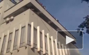 В Сети появилось видео с места пожара в офисе телеканала "Интер"