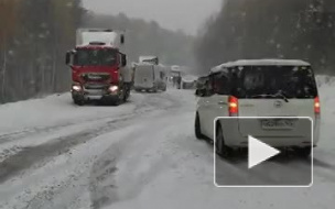 Появилось видео снежной дороги в Иркутске