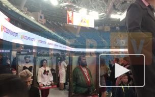 На "Газпром Арене" перед хоккейным матчем Россия – Финляндия "ожили" портреты