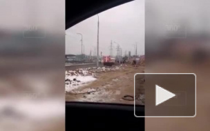 Появилось видео с места обрушения на территории торгового центра в Москве