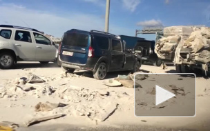 Появились подробности "цементной" аварии на КАДе около "Меги Парнас"