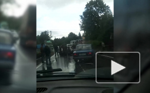 В Невском лесопарке самосвал улетел в кусты