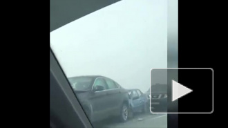 Появилось первое видео с места массового ДТП под Новосибирском