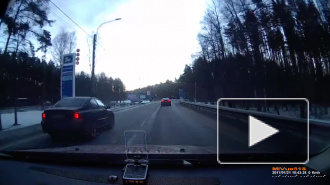 Видео: в Петербурге автомобиль Volvo врезался в столб