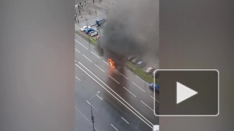 КАМАЗ сгорел на пересечении Шувалова и Петровского в Мурино