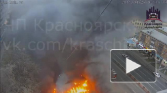 В Красноярске на остановке "Зенит" выгорели торговые павильоны
