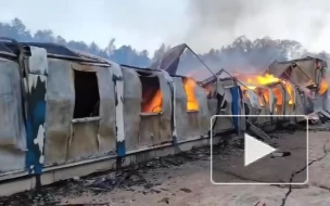 Под Петербургом сгорели временные жилые сооружения для рабочих