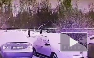 Появилось видео нападения разбойника с ножом на медсестру в Невском районе