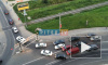 Видео: из-за ДТП образовалась огромная пробка при въезде в Кудрово
