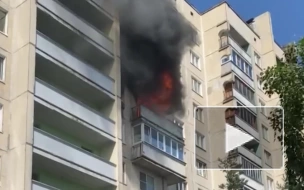 Видео: на улице Наставников в жилом доме горит балкон