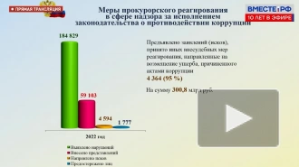 Прокуроры подали иски о возмещении ущерба от коррупции и изъятии доходов на 300 млрд руб.