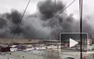 Жуткое видео из Дагестана: крупный пожар уничтожил рынок