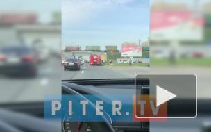 На Пулковском шоссе водитель авто сбил двух мотоциклистов