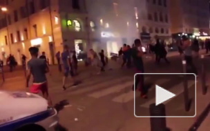 Появилось видео беспредела британских футбольных фанатов в Марселе