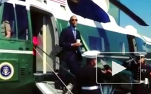 Барак Обама умудрился отдать воинское приветствие со стаканом в руке