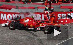 Авария болида "Формулы-1" в Москве попала на видео