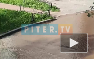 Проспект Художников поплыл: из-за дырявой трубы затопило всю проезжую часть 