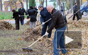 В Петербурге на общегородском субботнике губернатор Полтавченко посадил березу и яблоню
