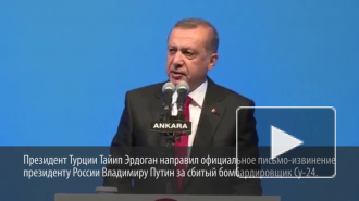 В покаянном письме Путину Эрдоган выразил соболезнования семье пилота Су-24, сбитого турками