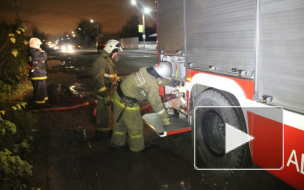 Крупный пожар в ангаре в Мытищах тушили 25 машин МЧС