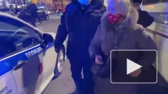 В Петербурге полиция вывела с незаконного митинга пенсионерку и отвезла ее домой