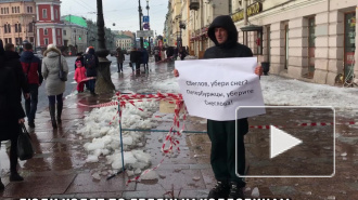 "Сбеглов, убери снег? Петербуржцы, уберите Снеглова!": петербуржцы вышли с плакатами на Невский