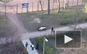 Видео: на проспекте Стачек дети три часа играли напротив трупа