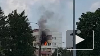 Видео: пожар на улице Партизана Германа 26 к1