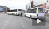 Авария двух автобусов собрала пробку на Заневском