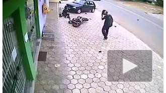 Мотоциклисту повезло