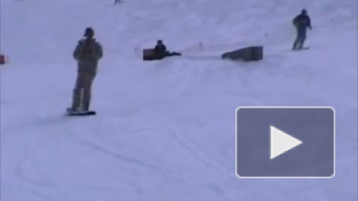 Падение сноубордиста